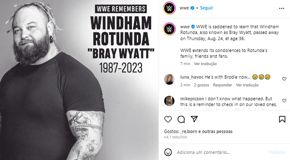 wwe-wwe-fotos-e-videos-do-instagram Astro da WWE Bray Wyatt morre aos 36 anos