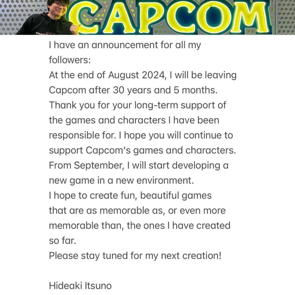 itsunoanuncio-1024x1024-1 Hideaki Itsuno, diretor de Devil May Cry, deixa a CAPCOM após três décadas